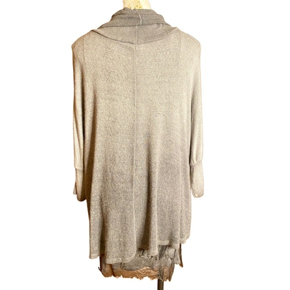 Cashmere Angora Blend Scandal gray sweater dress silk frayed ombré color sz M/L - Picture 5 of 12